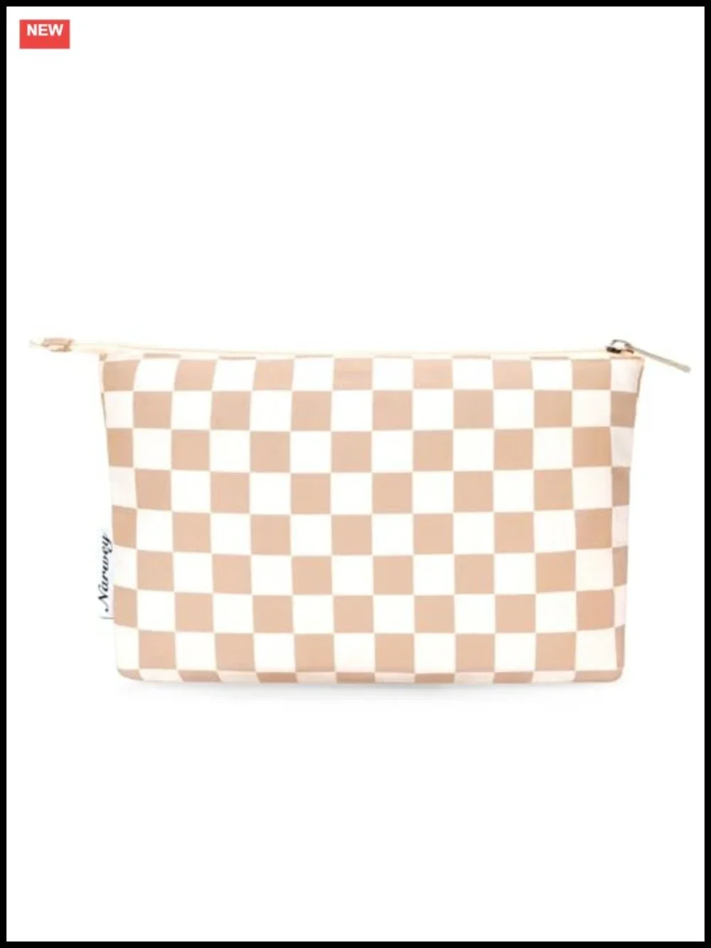 Small Checkered Makeup Bag for Purse, Travel Cosmetic Pouch, Zipper Pouch